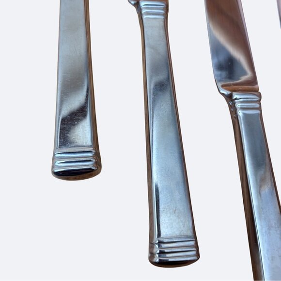 Wedgwood Martha Stewart Stainless Steel Table Knives Set Of 5 Flatware Recital - Picture 3 of 5